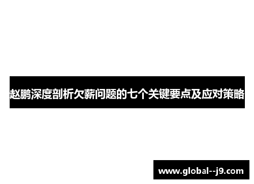 赵鹏深度剖析欠薪问题的七个关键要点及应对策略