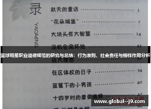 篮球明星职业道德规范的研究与总结：行为准则、社会责任与榜样作用分析